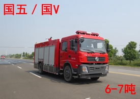 国五东风7吨水罐消防车图片